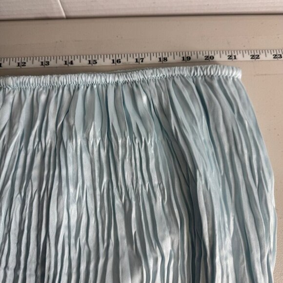 Vince Crushed Pleat Sky Light Blue Elastic Waist Comfy Shorts XL - Picture 9 of 13